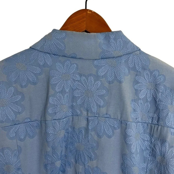 Sag Harbor Light Blue Floral Blazer Button Up Jacket Womens 18 Shoulder Pads - Picture 4 of 12